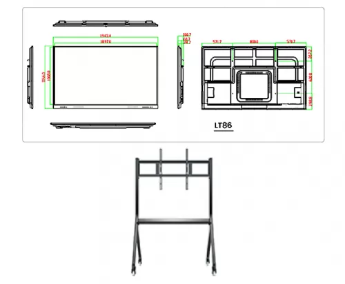 LinguaSense Interactive Flat Panel (IFP) Screen 86 Inch Dual OS